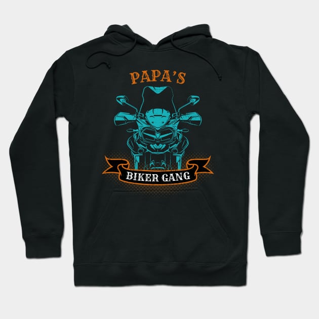 Papa's Biker Gang Father's Day Hoodie by DwiRetnoArt99